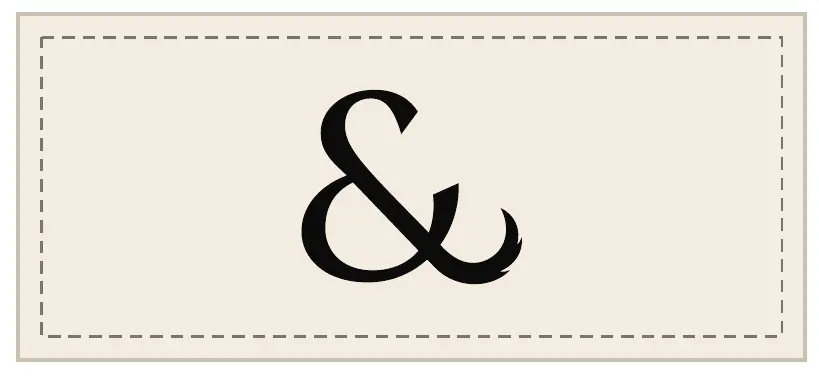 The woven neck label with an ampersand