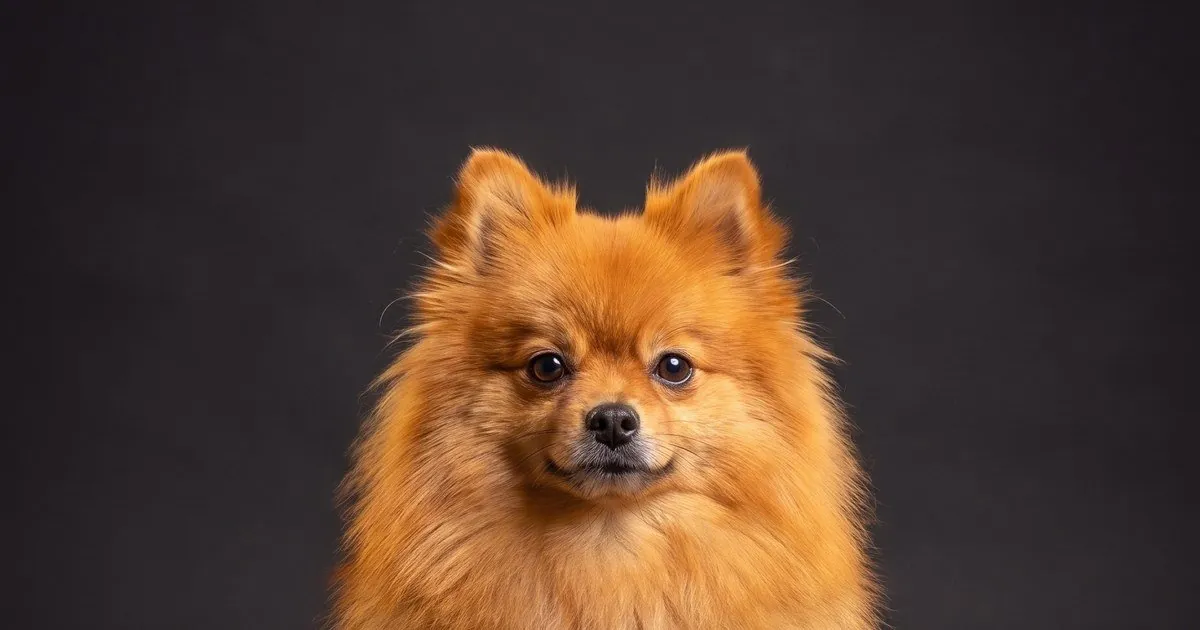 A Pomeranian, studio portrait