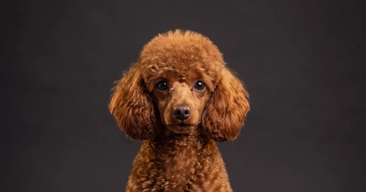 A Teacup Poodle, studio portrait