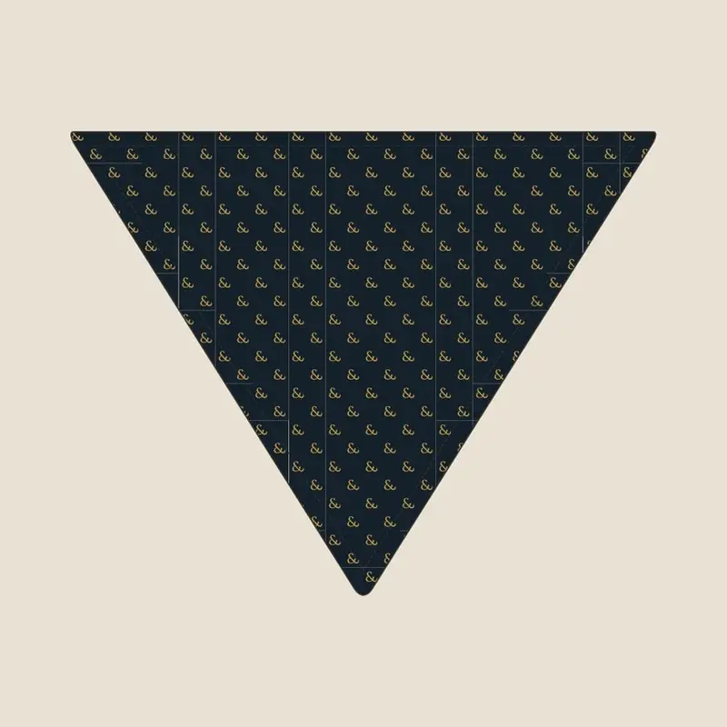 The matching Gold on Navy bandana