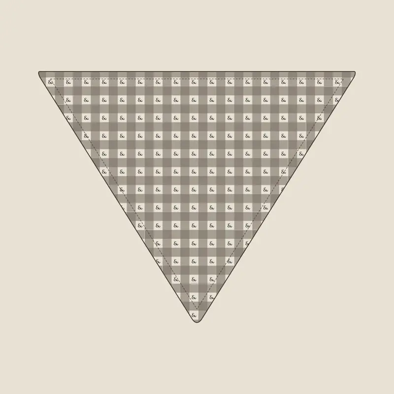 The matching Taupe Gingham bandana