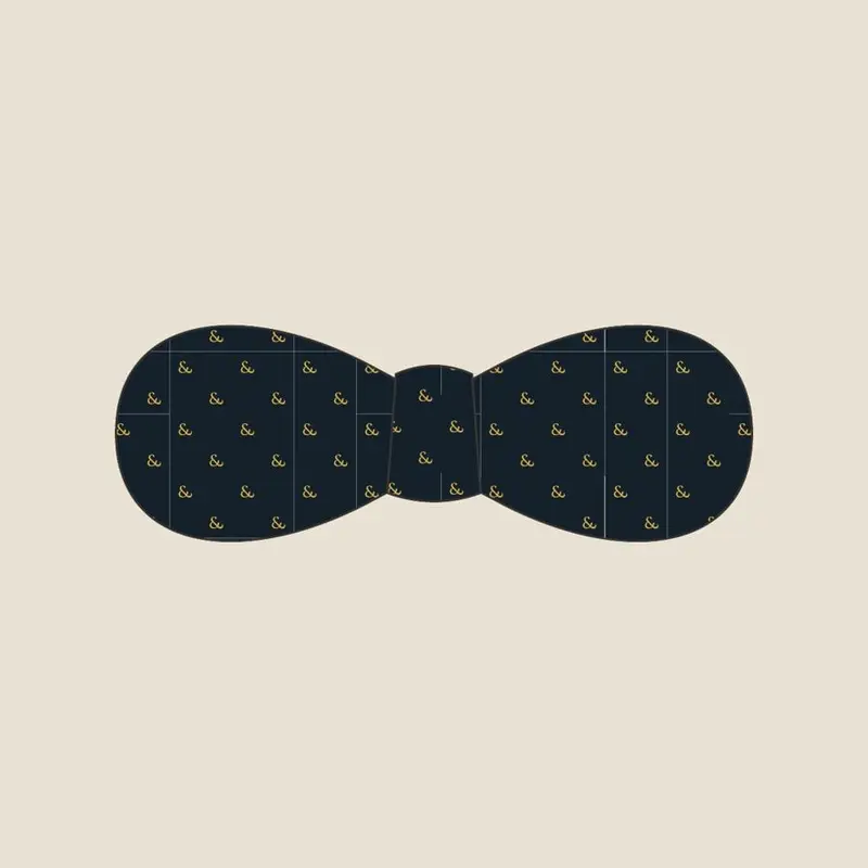 Mustard Ditsy bow tie, flat