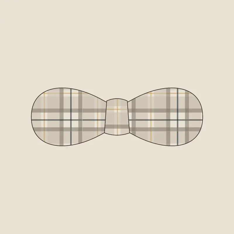 Sand Tartan bow tie, flat