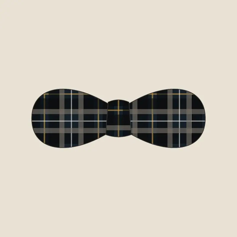Navy Tartan bow tie, flat