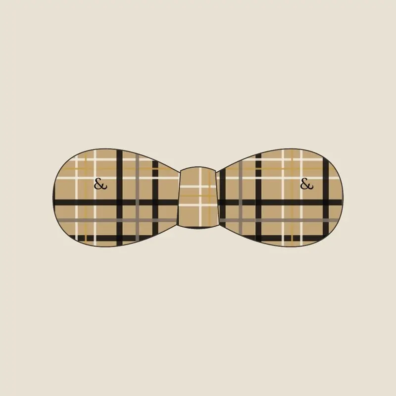 Paws House Check bow tie, flat