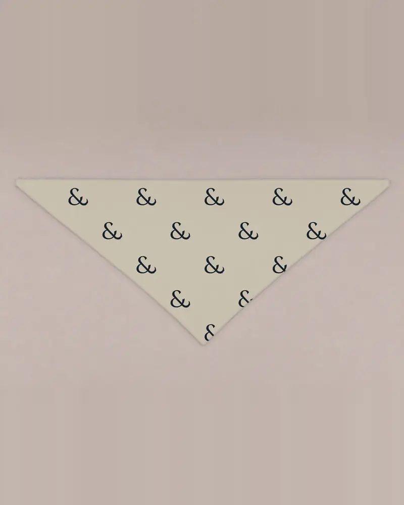 Navy on Stone bandana, flat