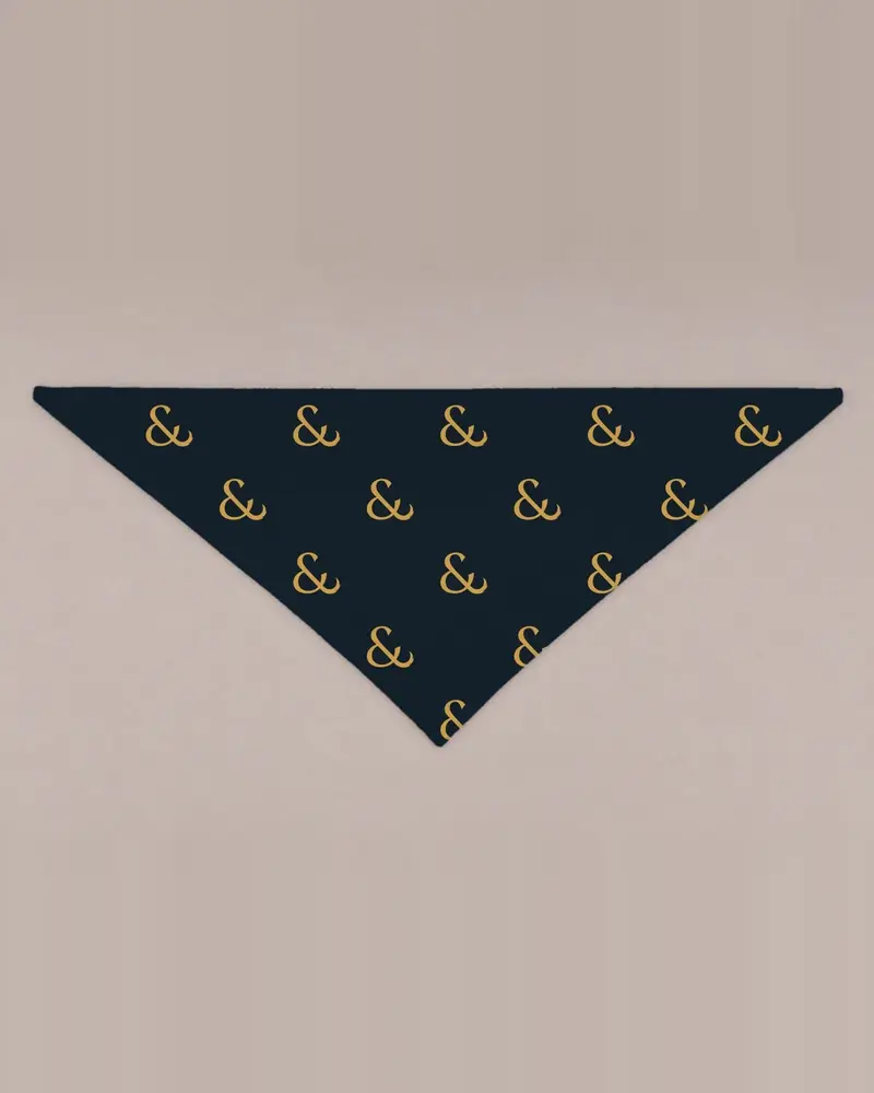 Gold on Navy bandana, flat