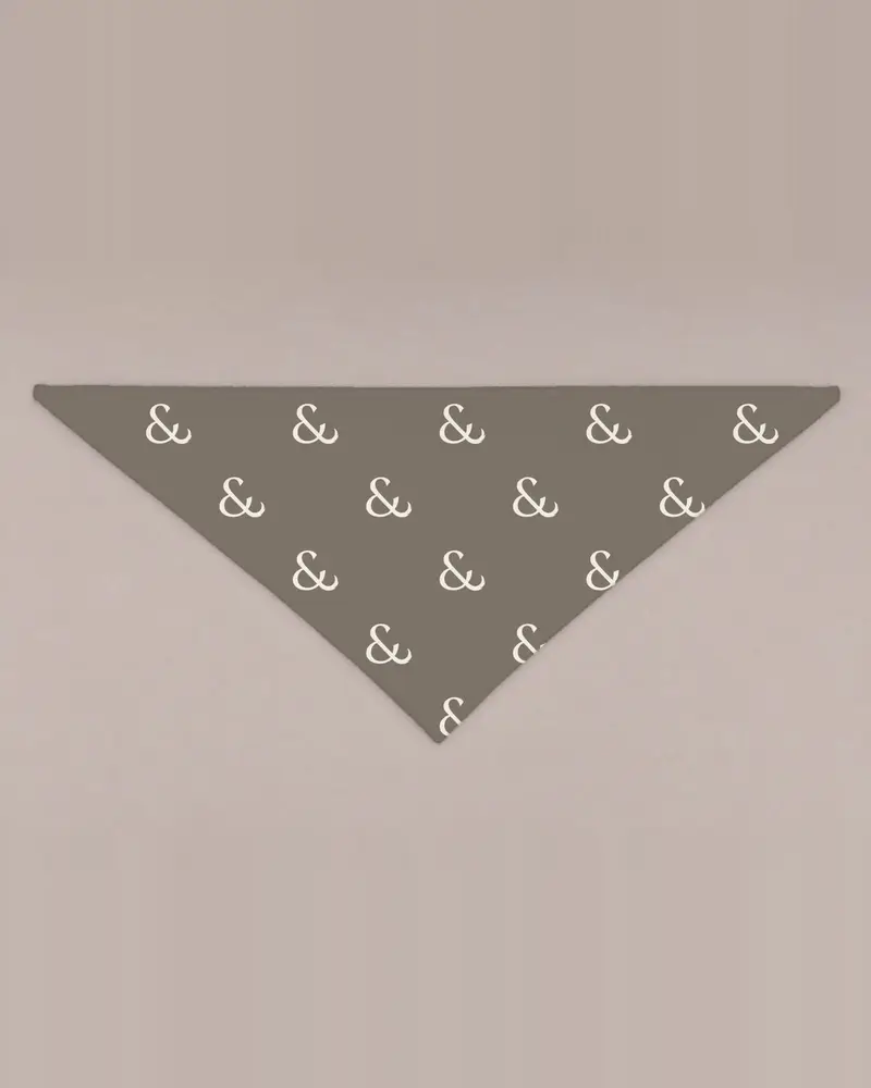 Bone on Taupe bandana, flat