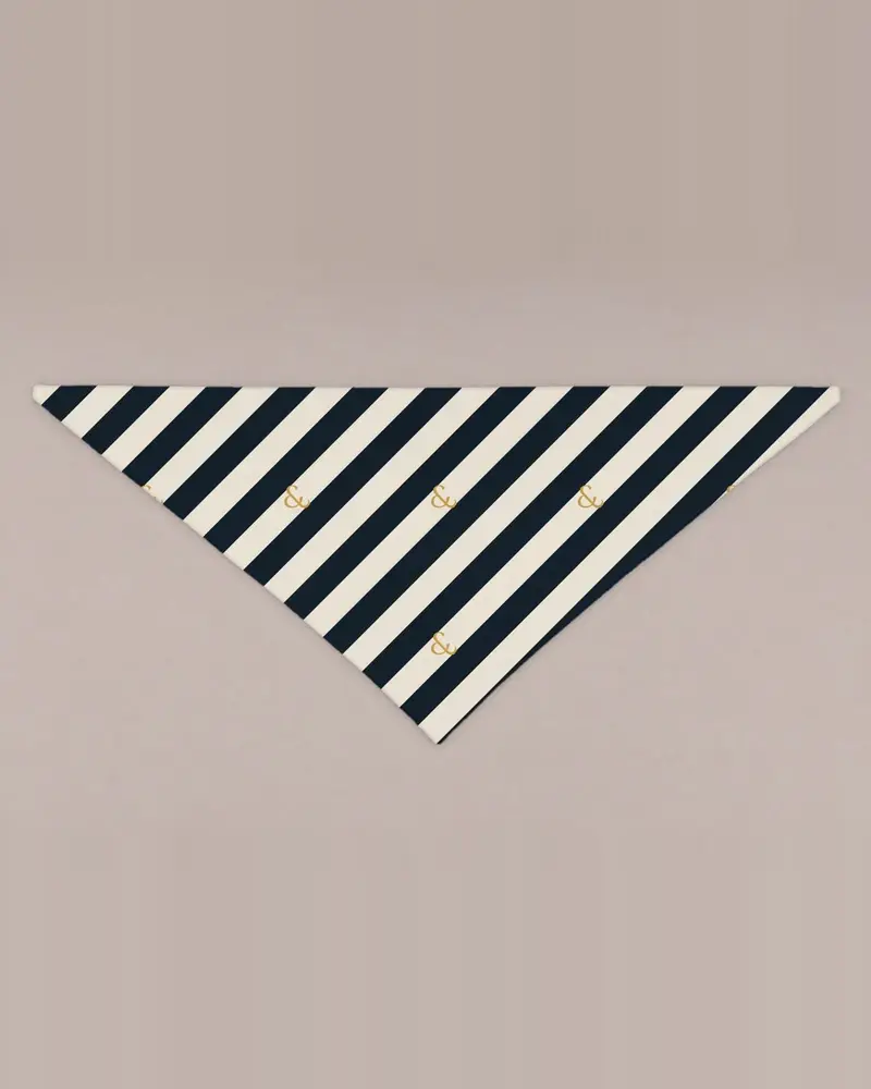 Navy Candy Stripe bandana, flat