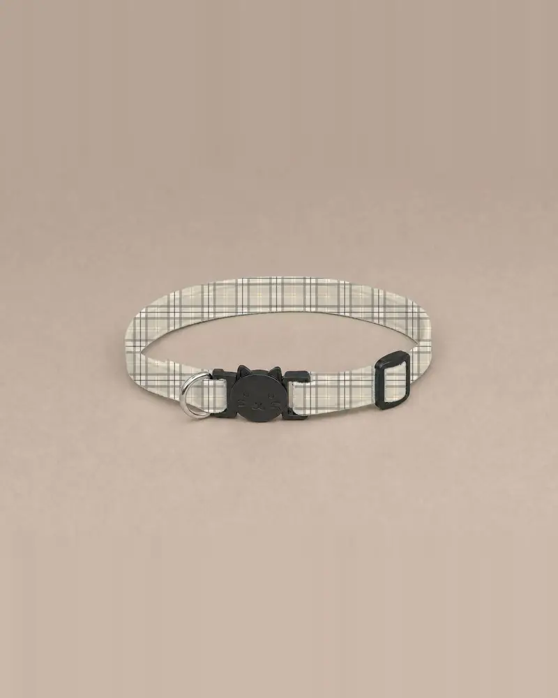 Cat collar, sand tartan