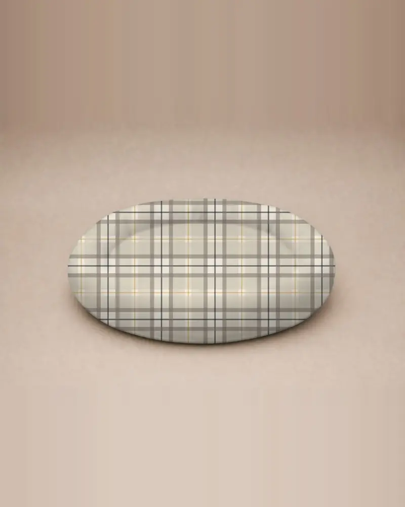 Dog bed, sand tartan