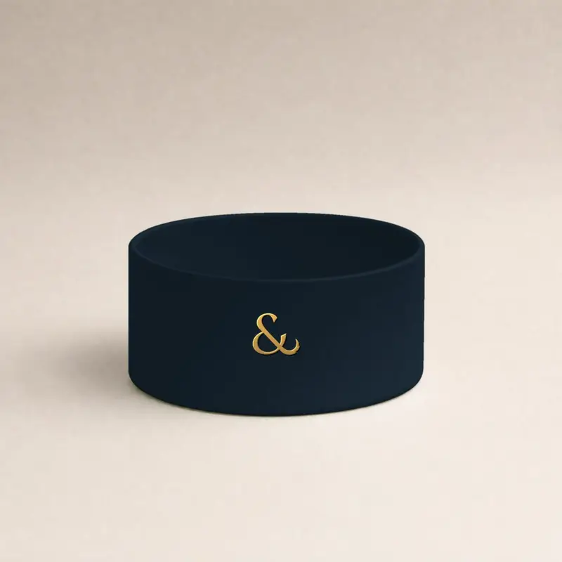 Ceramic dog bowl, navy
