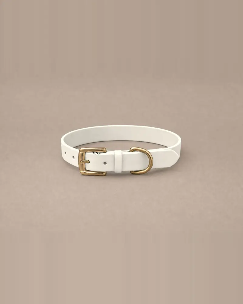 Leather collar, cream