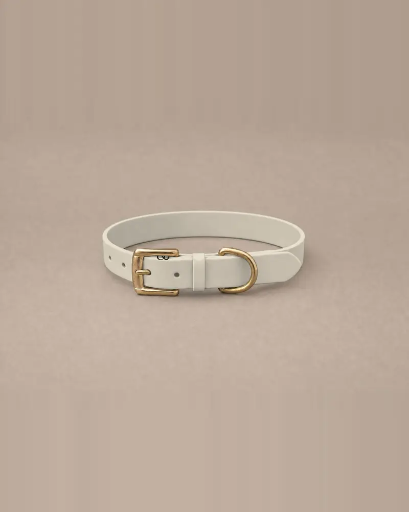 Leather collar, stone