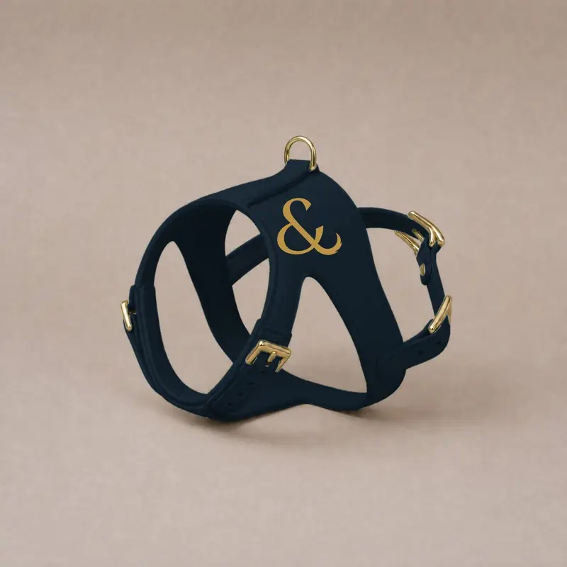 Leather harness, navy