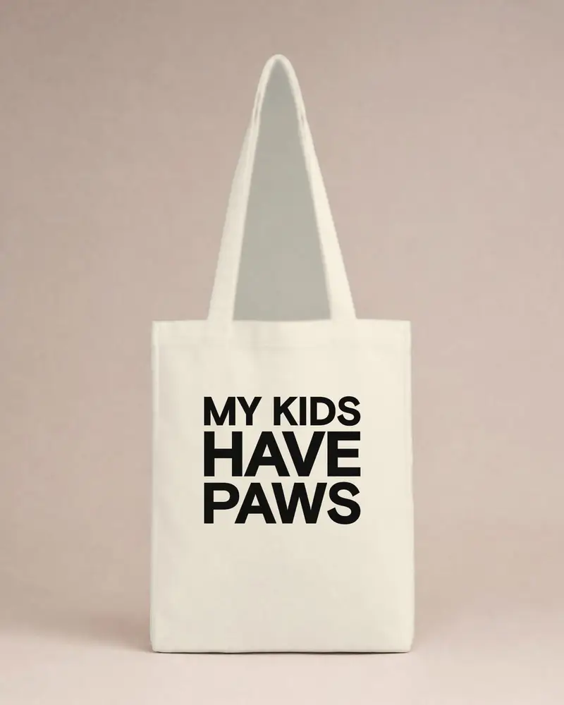 My Kids Have Paws tote, front