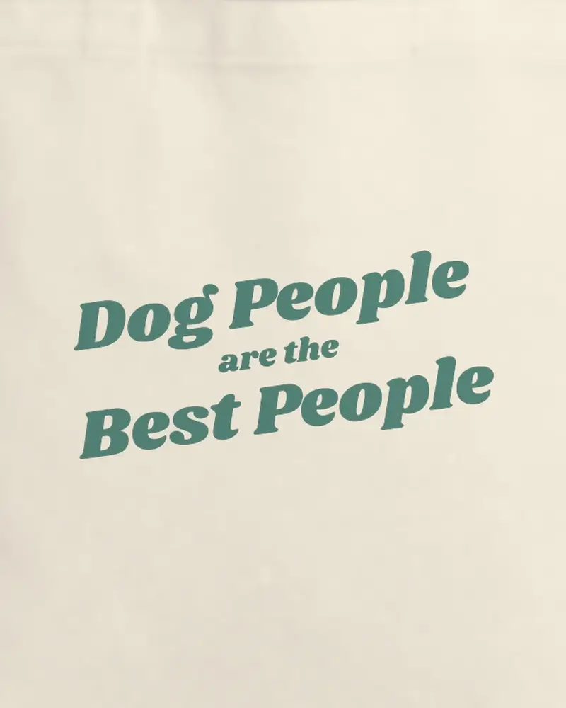 Dog People tote, the print, up close