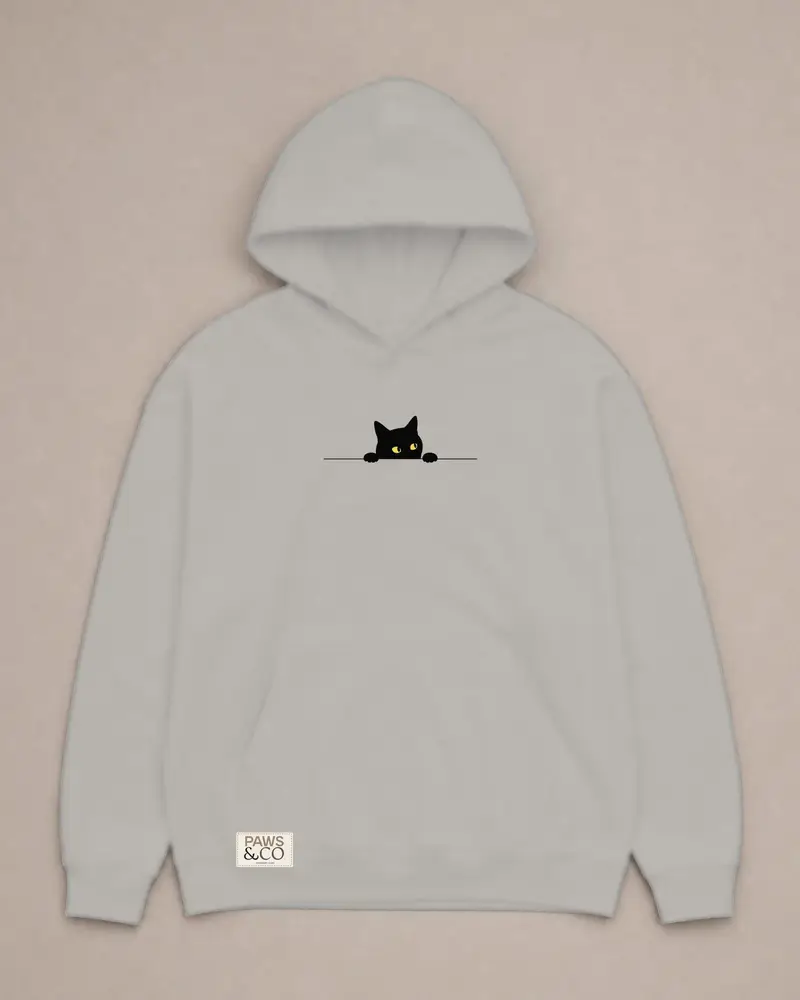 Peeking Cat hoodie, front