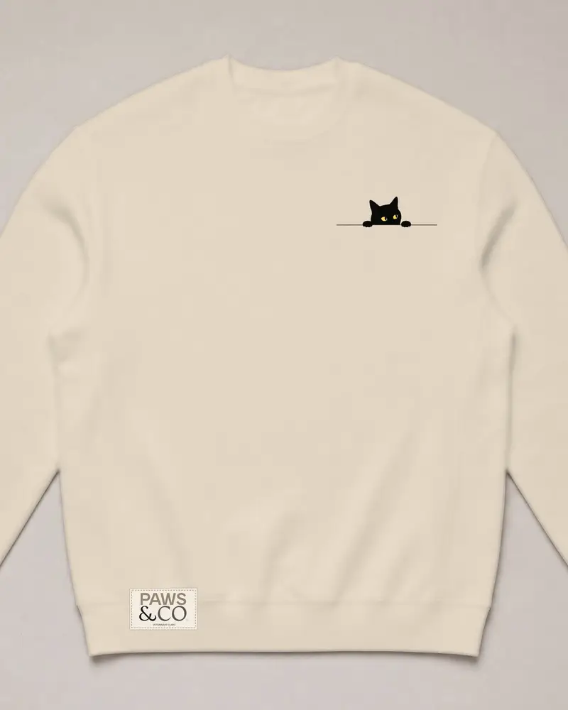 Peeking Cat sweatshirt, front